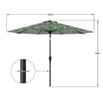 9' Monstera Palm Crank Lift and 3 Position Tilt Patio Umbrella - Image 3