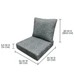 24"x 24" Premium Blue & Green Medallion Outdoor 2 Piece Deep Seat Cushion - Image 2